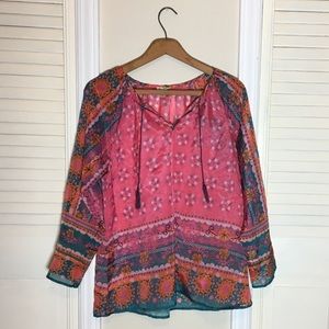 Natural life Sheer boho top